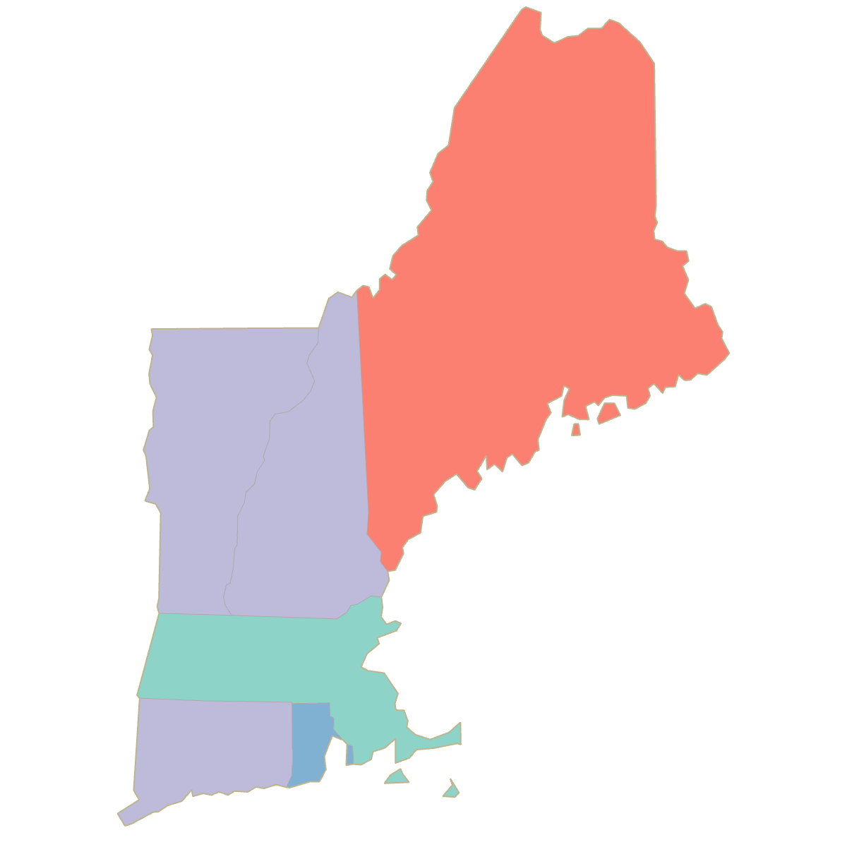 Free Printable Map Of New England States
