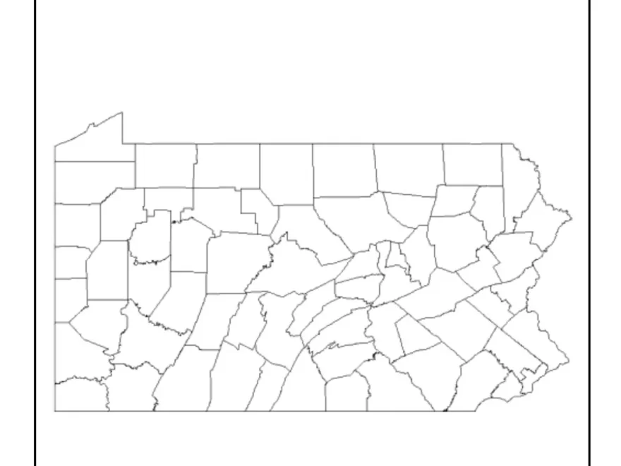 Blank Map Of Pennsylvania Printable Pennsylvania Map