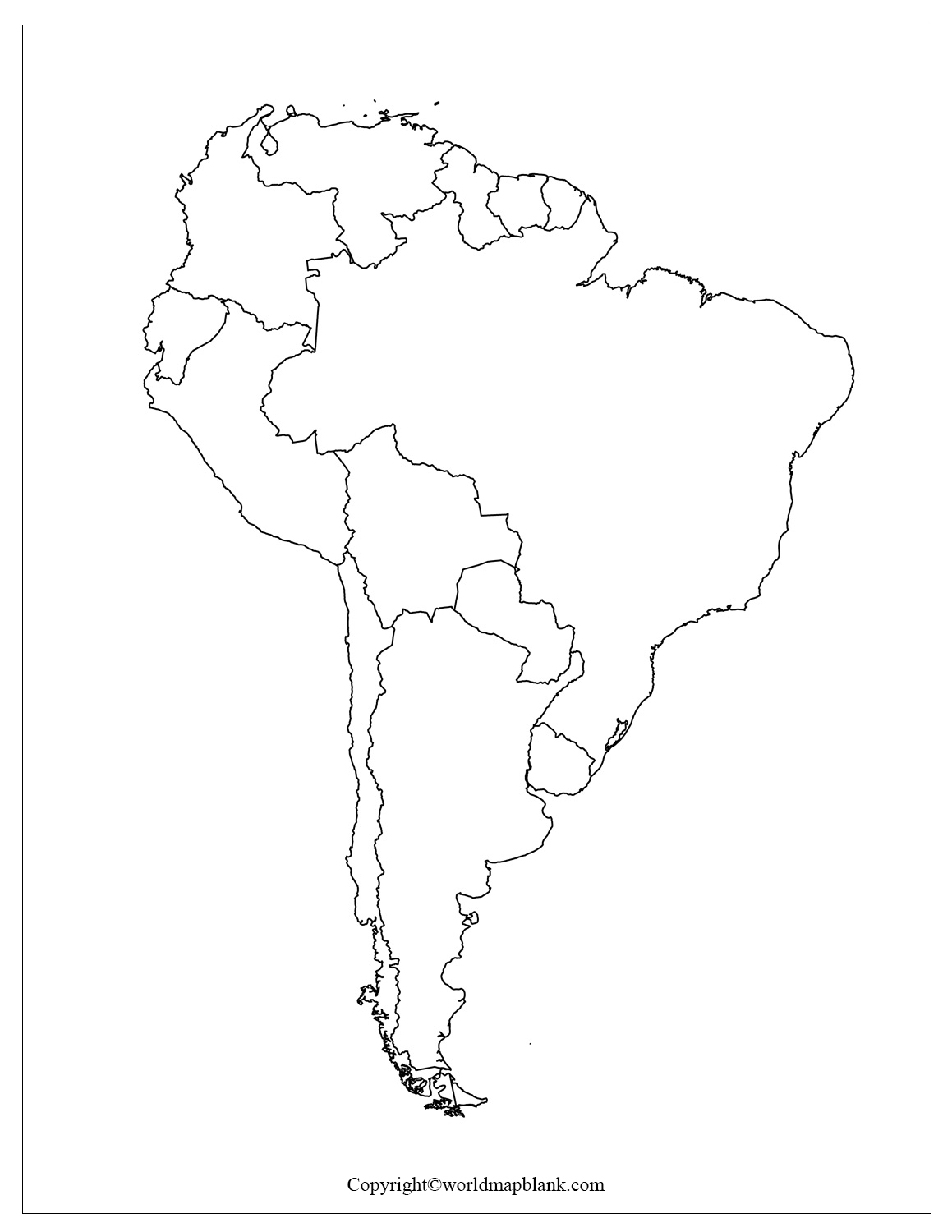 Blank Map Of South America Outline Countries Capitals Blank Map Of South America Outline Countries Capitals