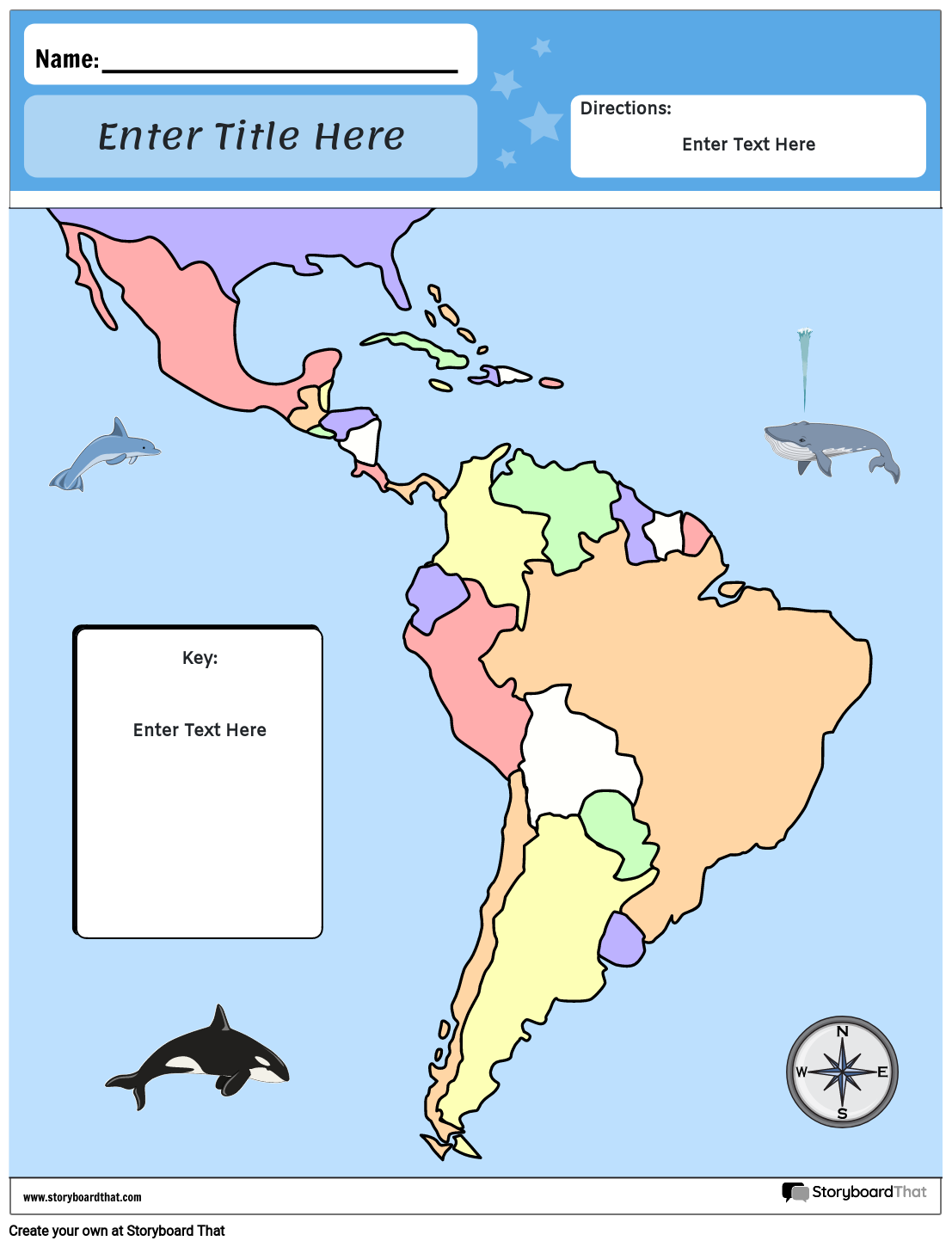 South America Map Template Printable