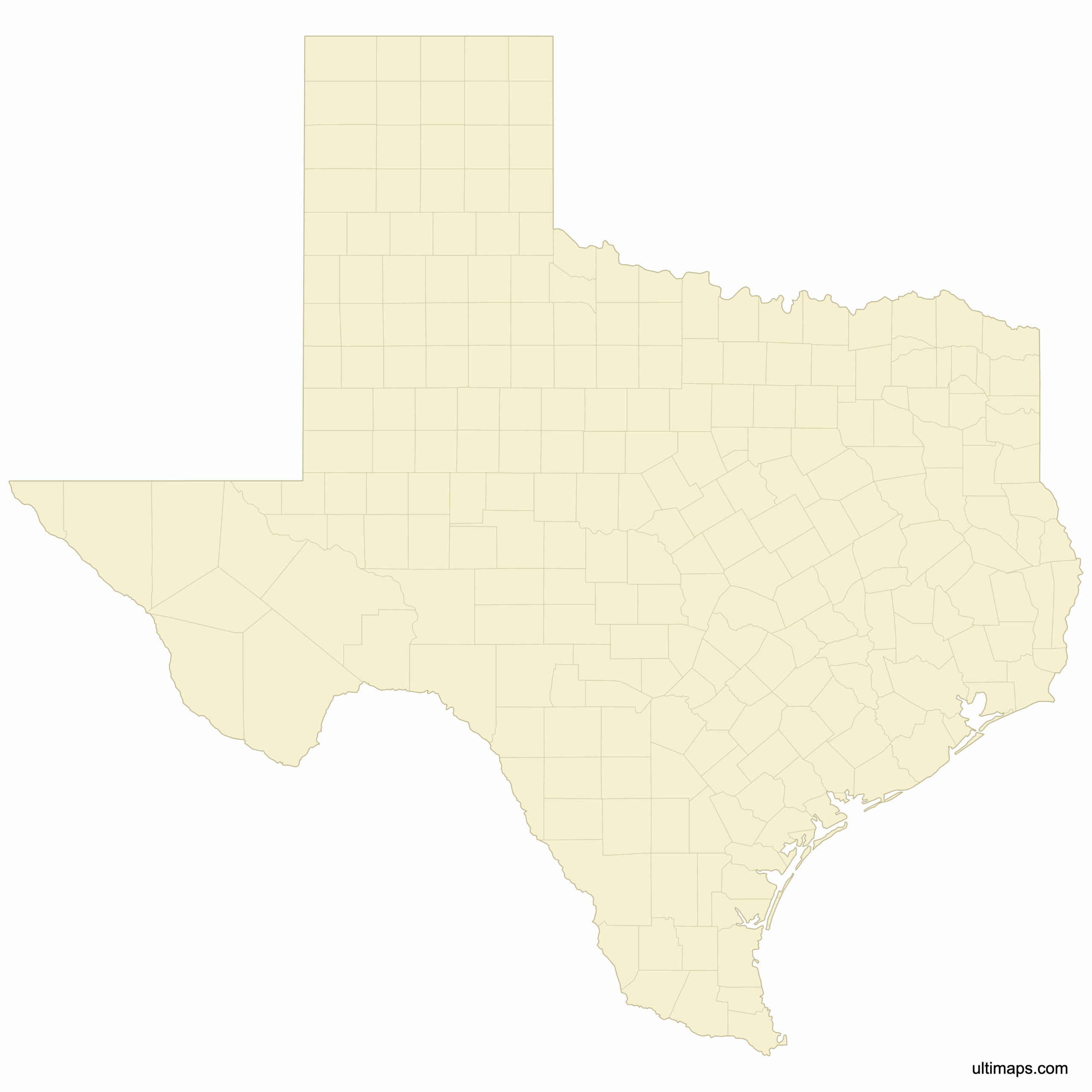 Texas Map Outline Printable