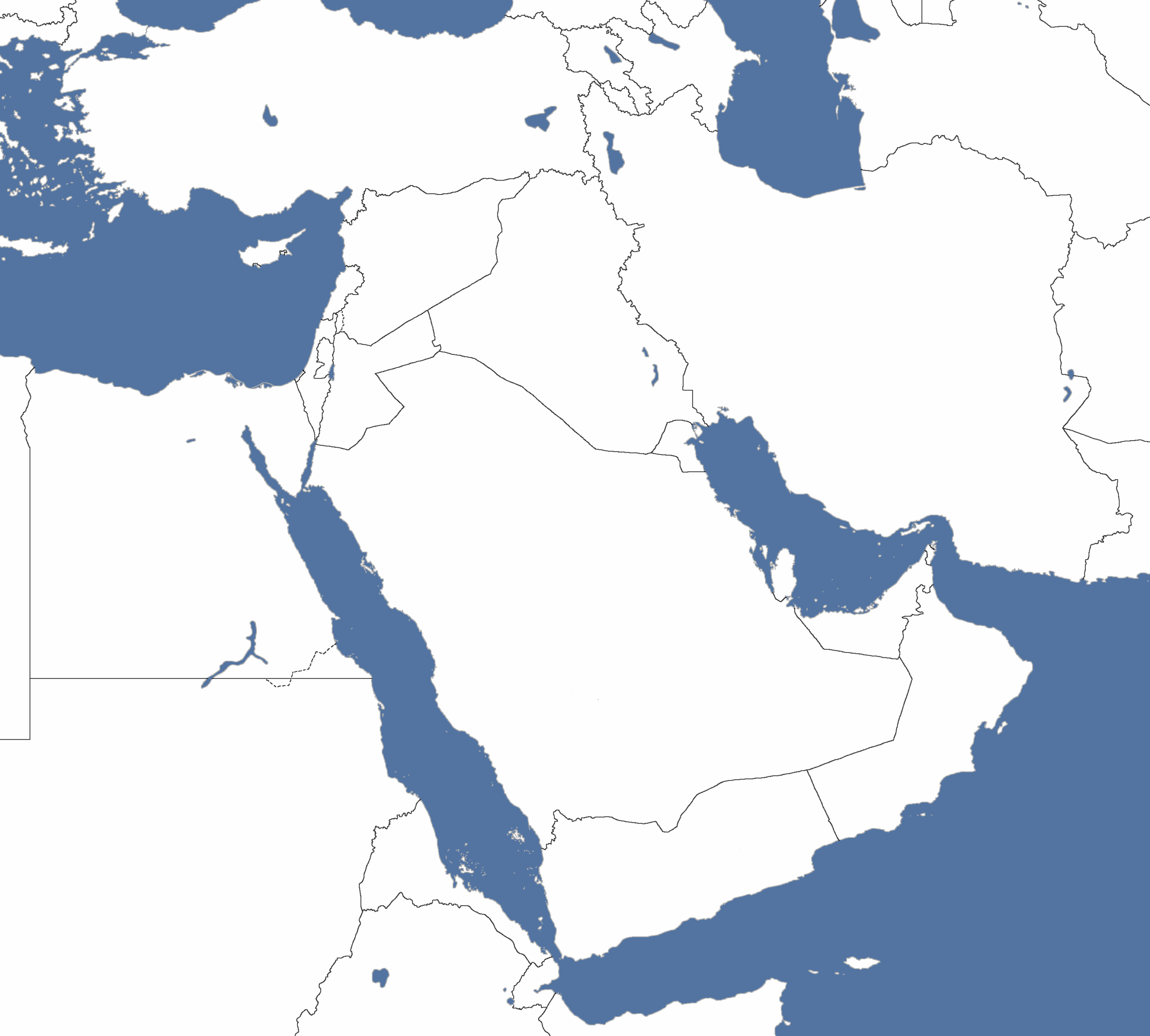Blank Map Of Middle East Printable