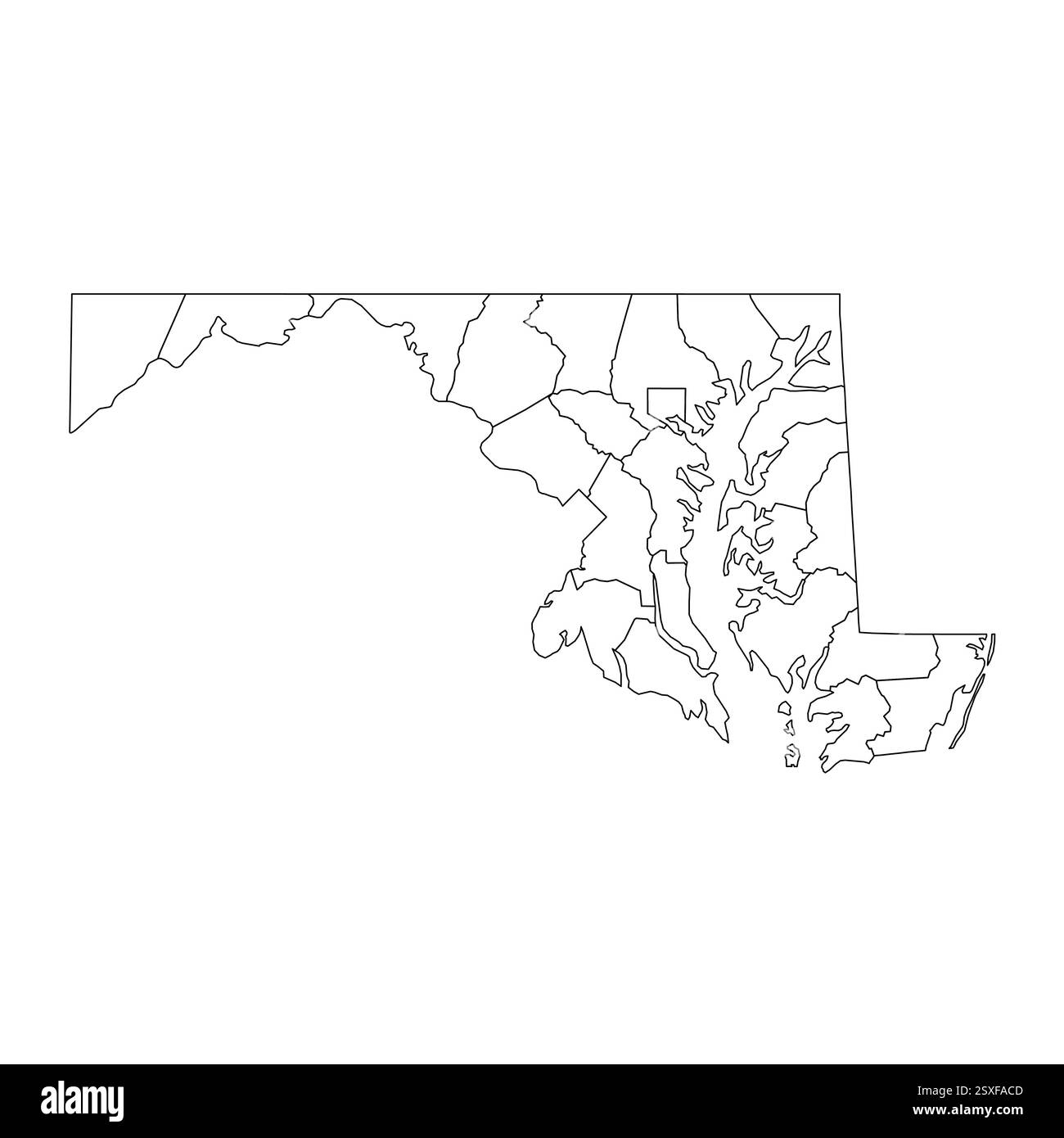 Blank Maryland Map Black And White Stock Photos Images Alamy