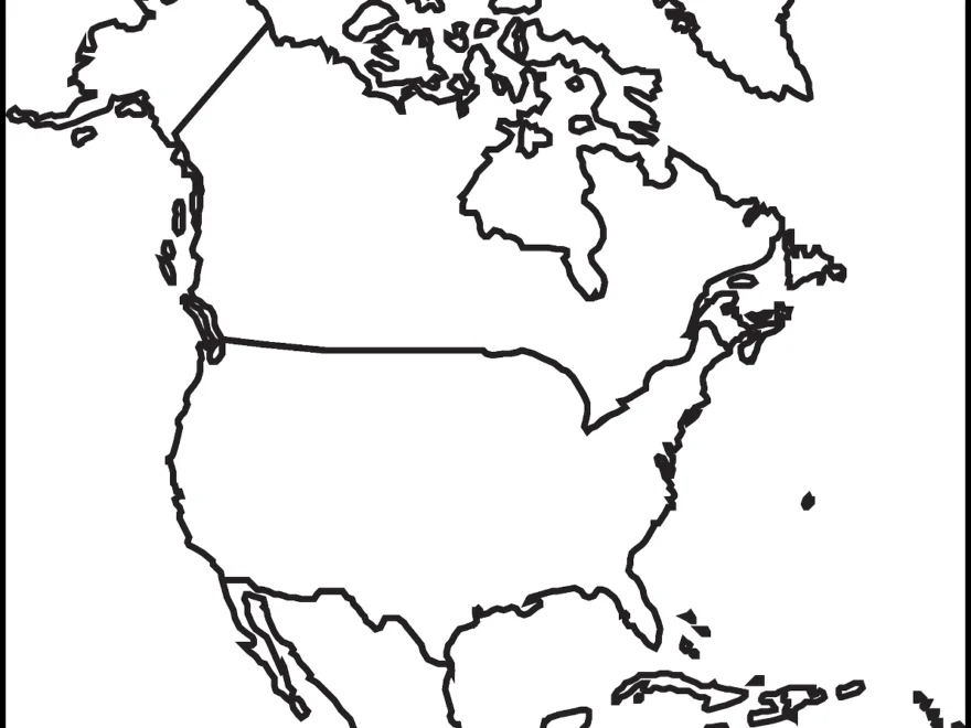 Blank North America Map Outline Countries Image PDF