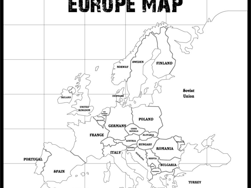 Blank Outline Map Europe WWII Europe Map Map Outline Map Worksheets Library