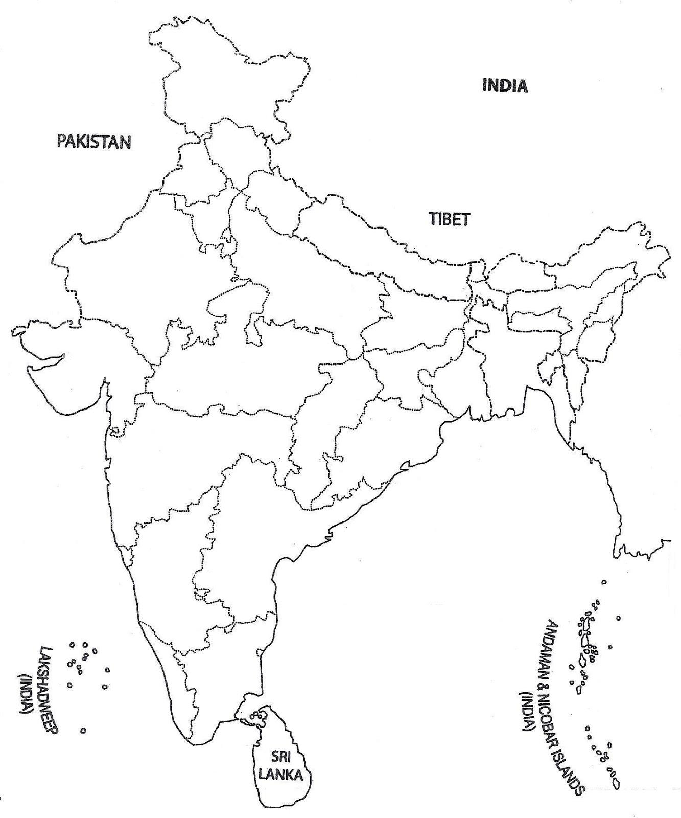 Political Map Of India Printable