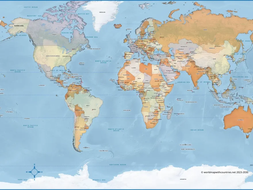 Blank Printable World Map With Countries Capitals