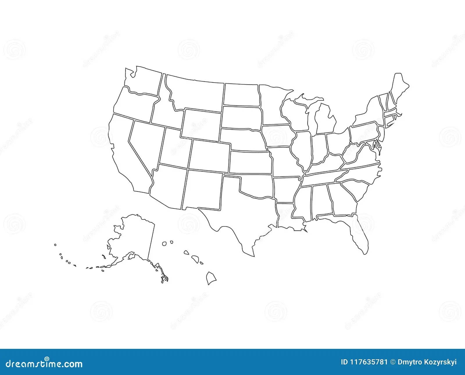 United States Of America Blank Printable Map