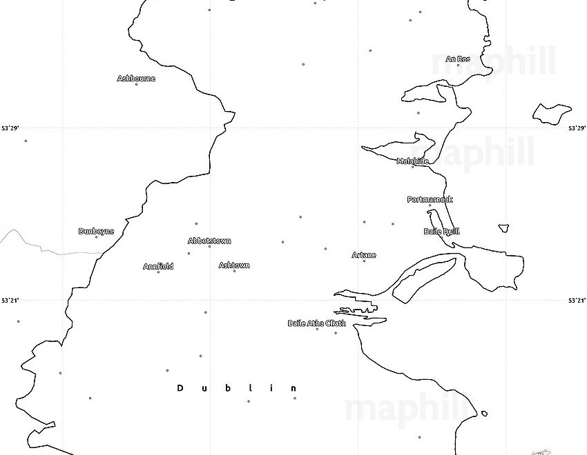 Blank Simple Map Of Dublin