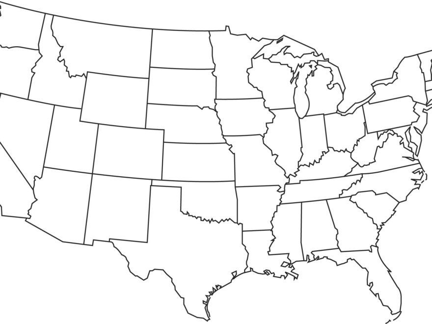 Blank Us Map Clipart Clipart Suggest Worksheets Library