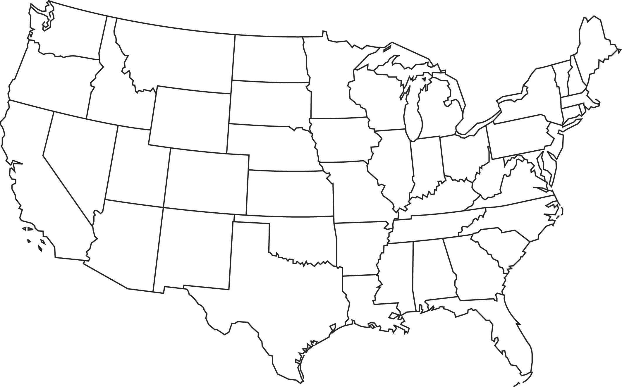 Blank Us Map Clipart Clipart Suggest Worksheets Library