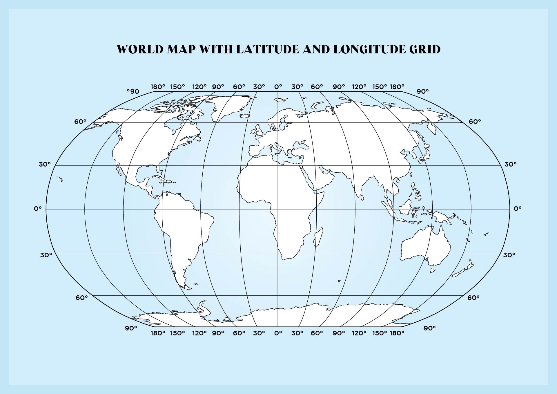 Free Printable World Map Latitude/Longitude