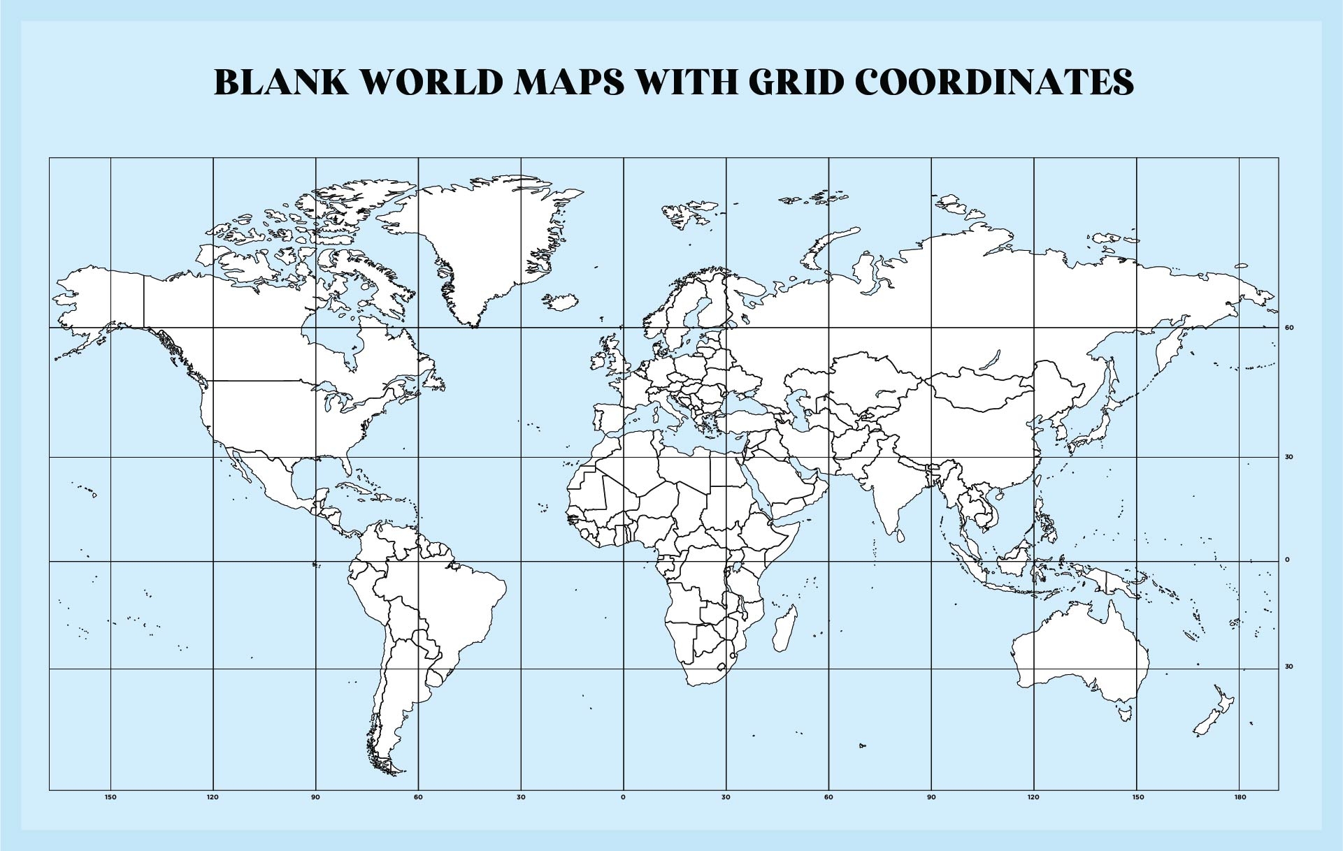 Printable Blank World Map With Grid Lines