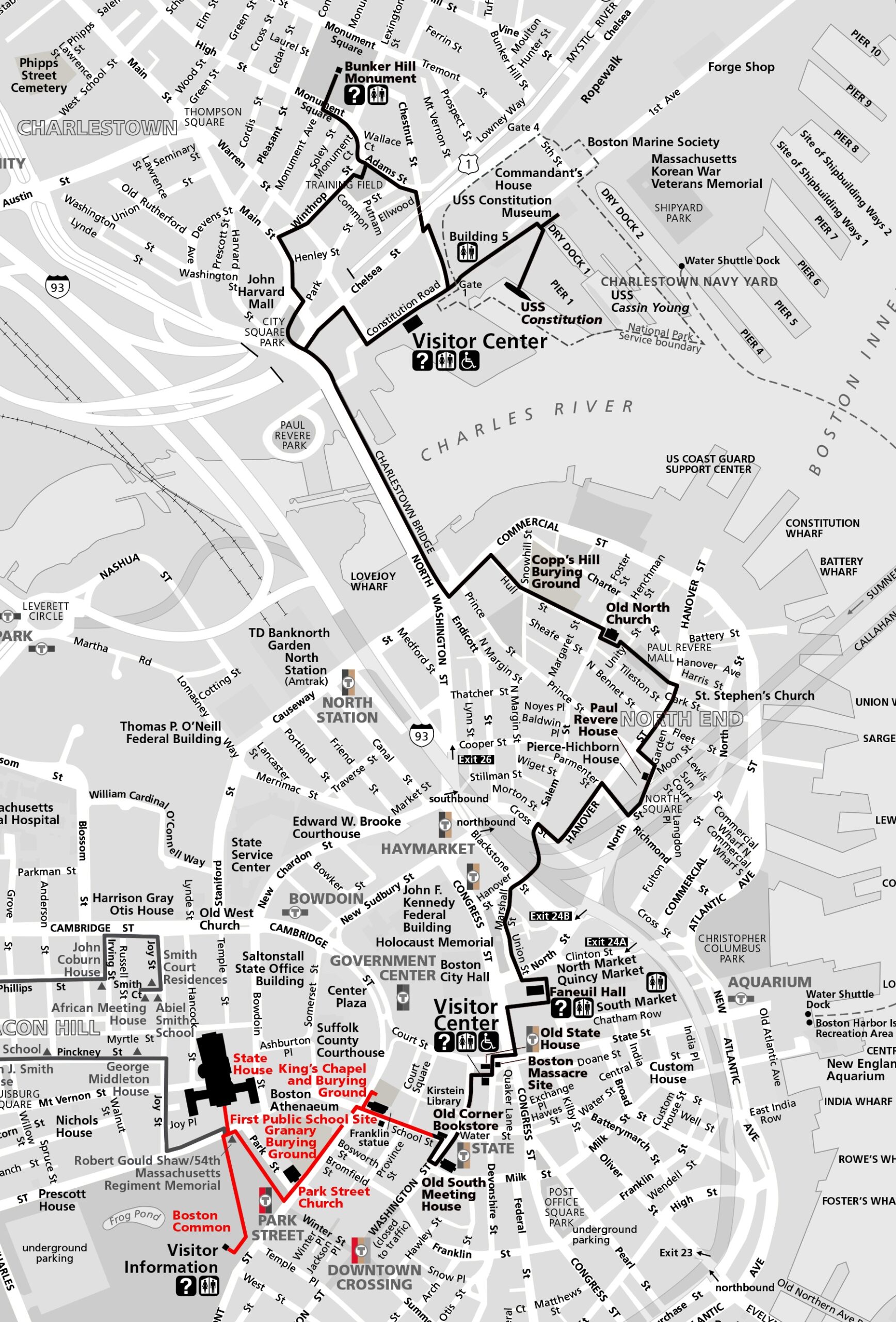 Boston Freedom Trail Map Printable