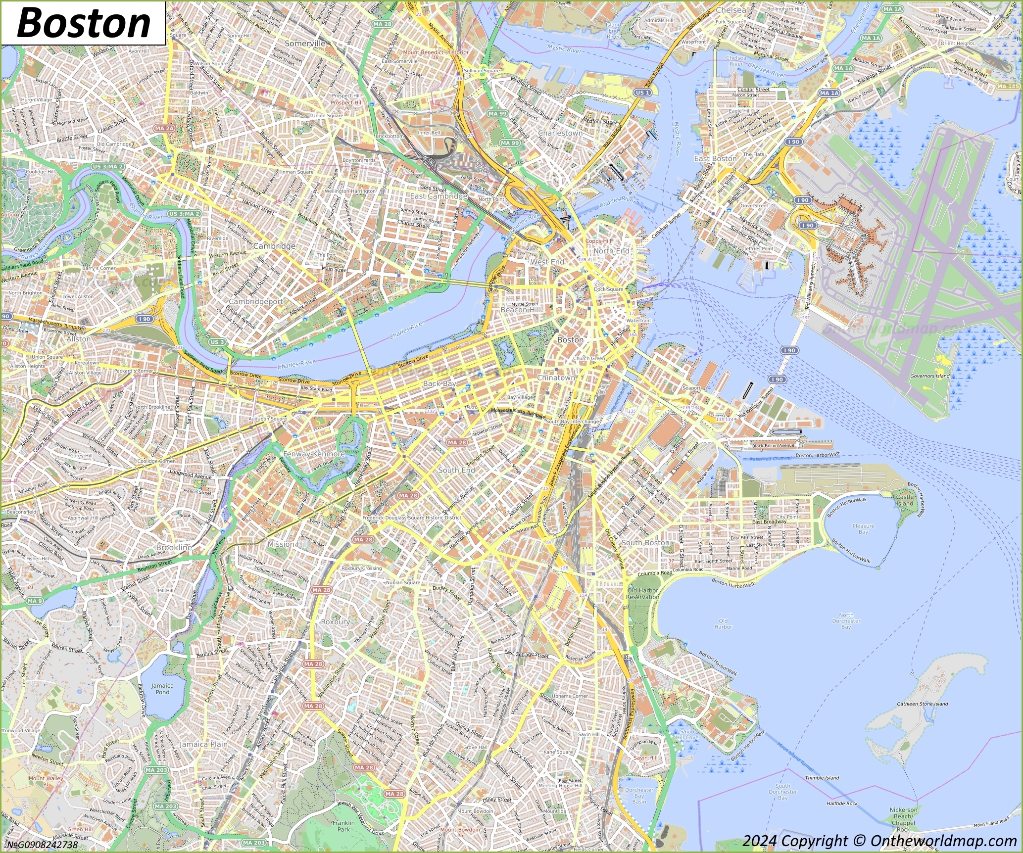 Printable Maps Of Back Bay Boston