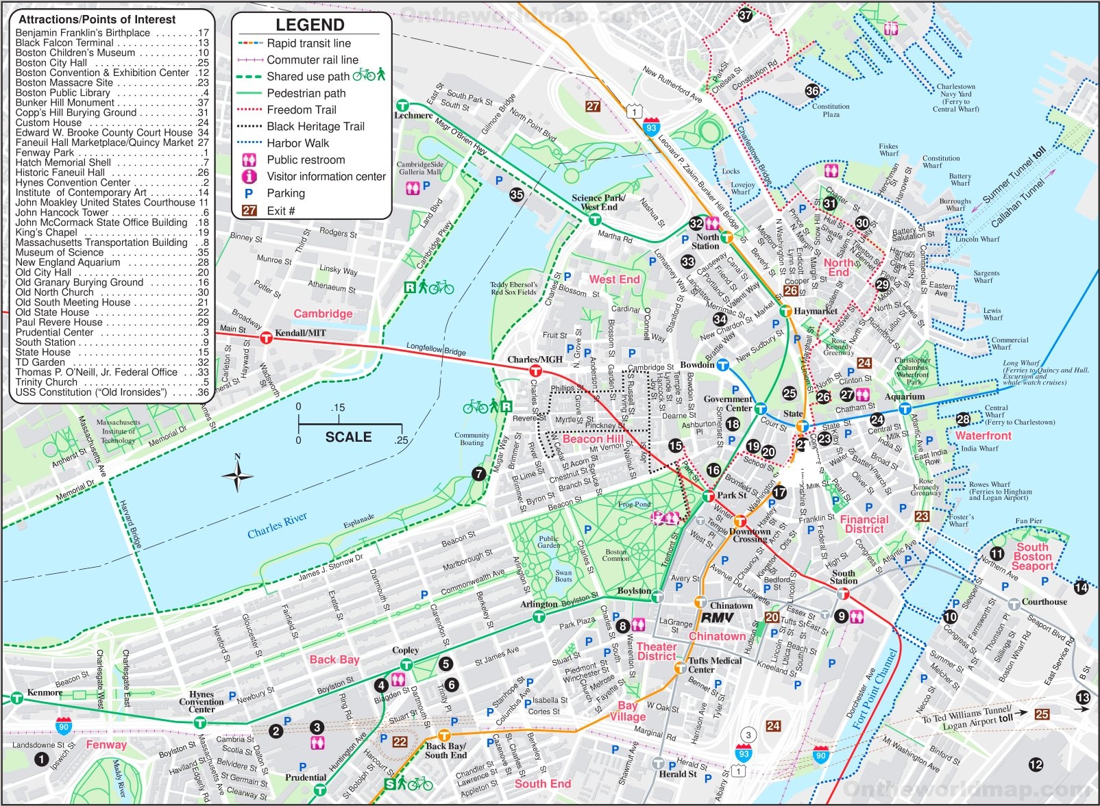 Boston Walking Map Printable