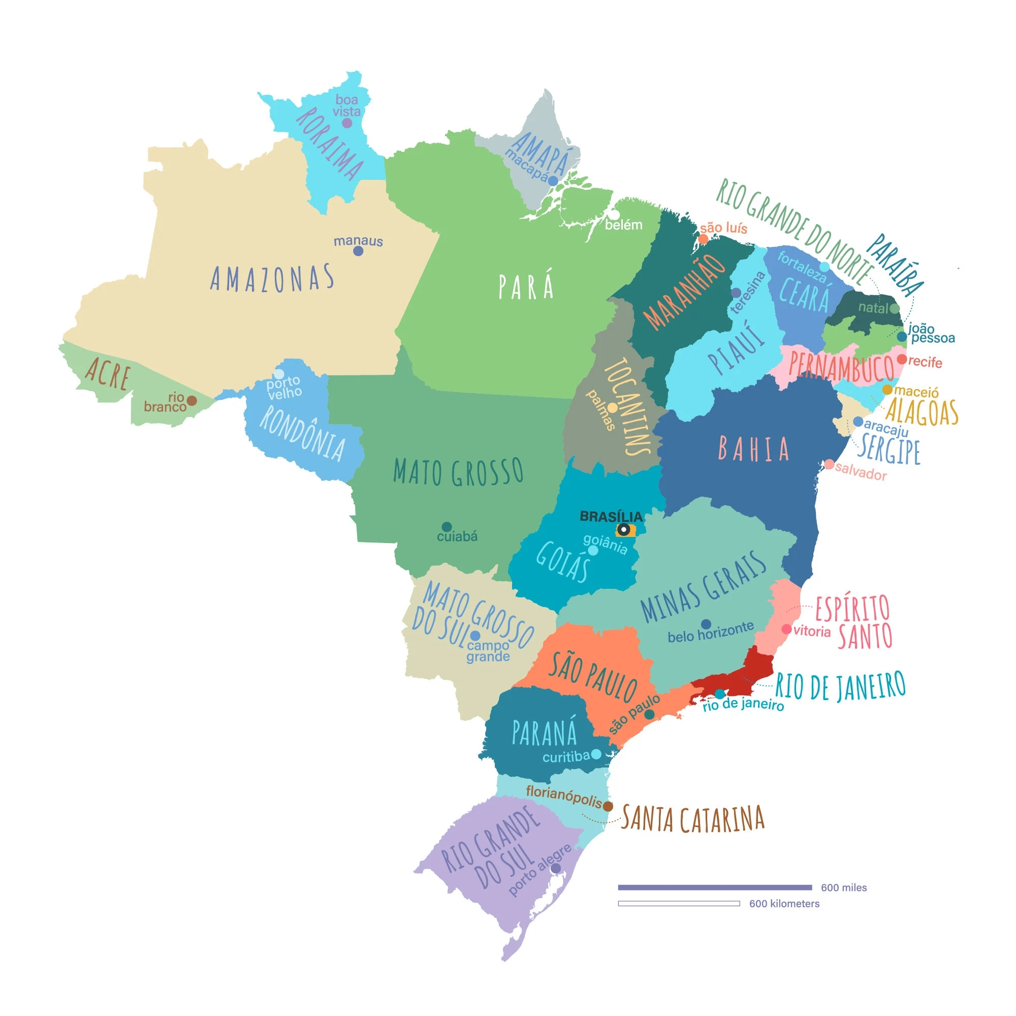 Printable Map Of South Eastern Brazil