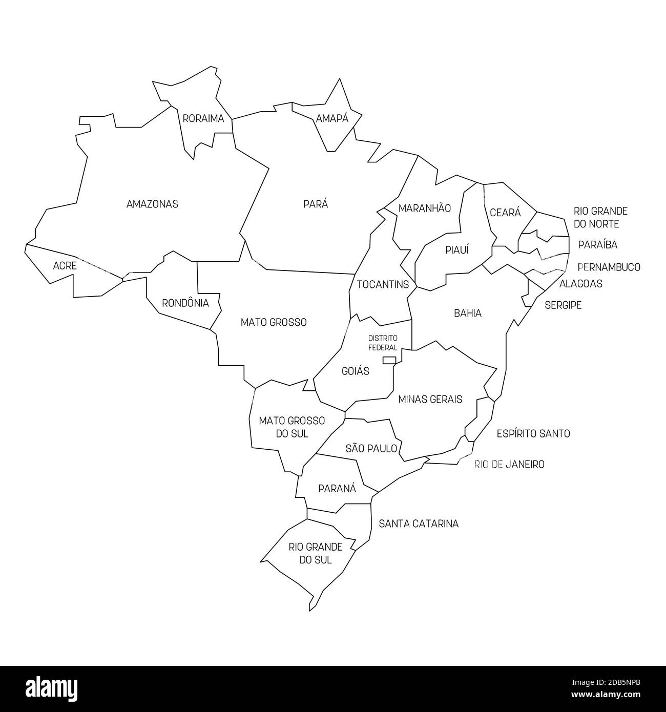 Brazil Map With States Black And White Stock Photos Images Alamy