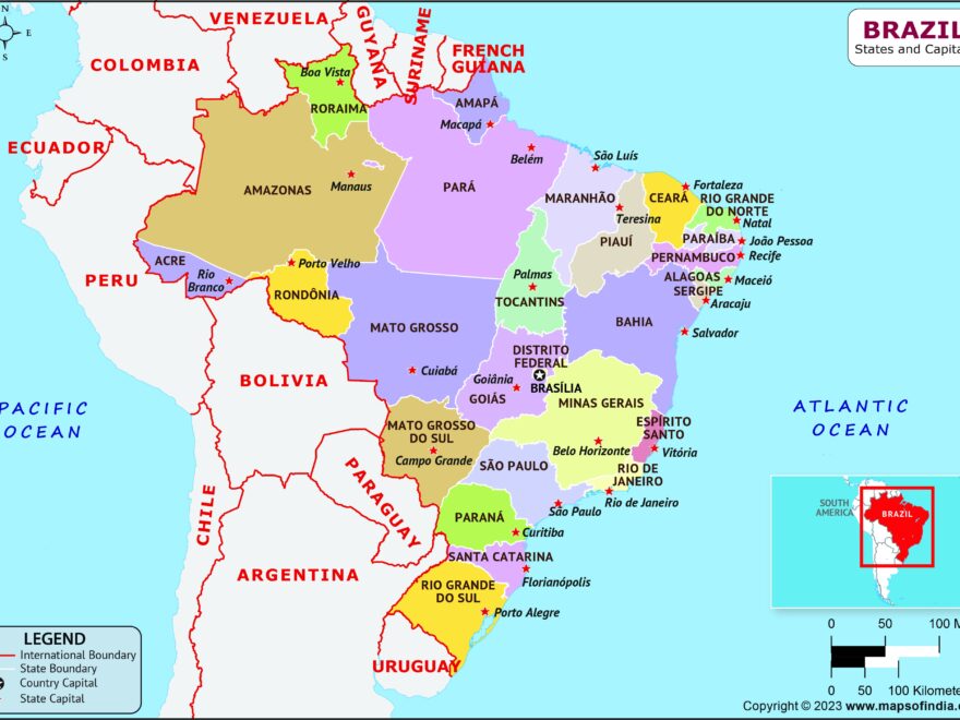 Brazil States And Capitals List And Map List Of States And Capitals In Brazil