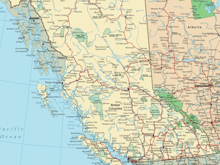 British Columbia Road Map Ontheworldmap
