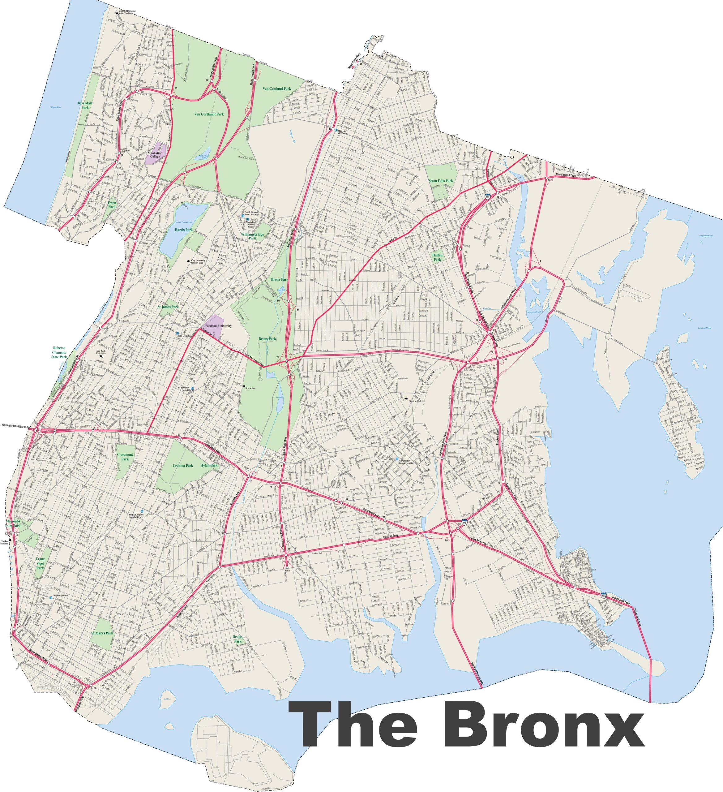 Printable 10033 Street Map