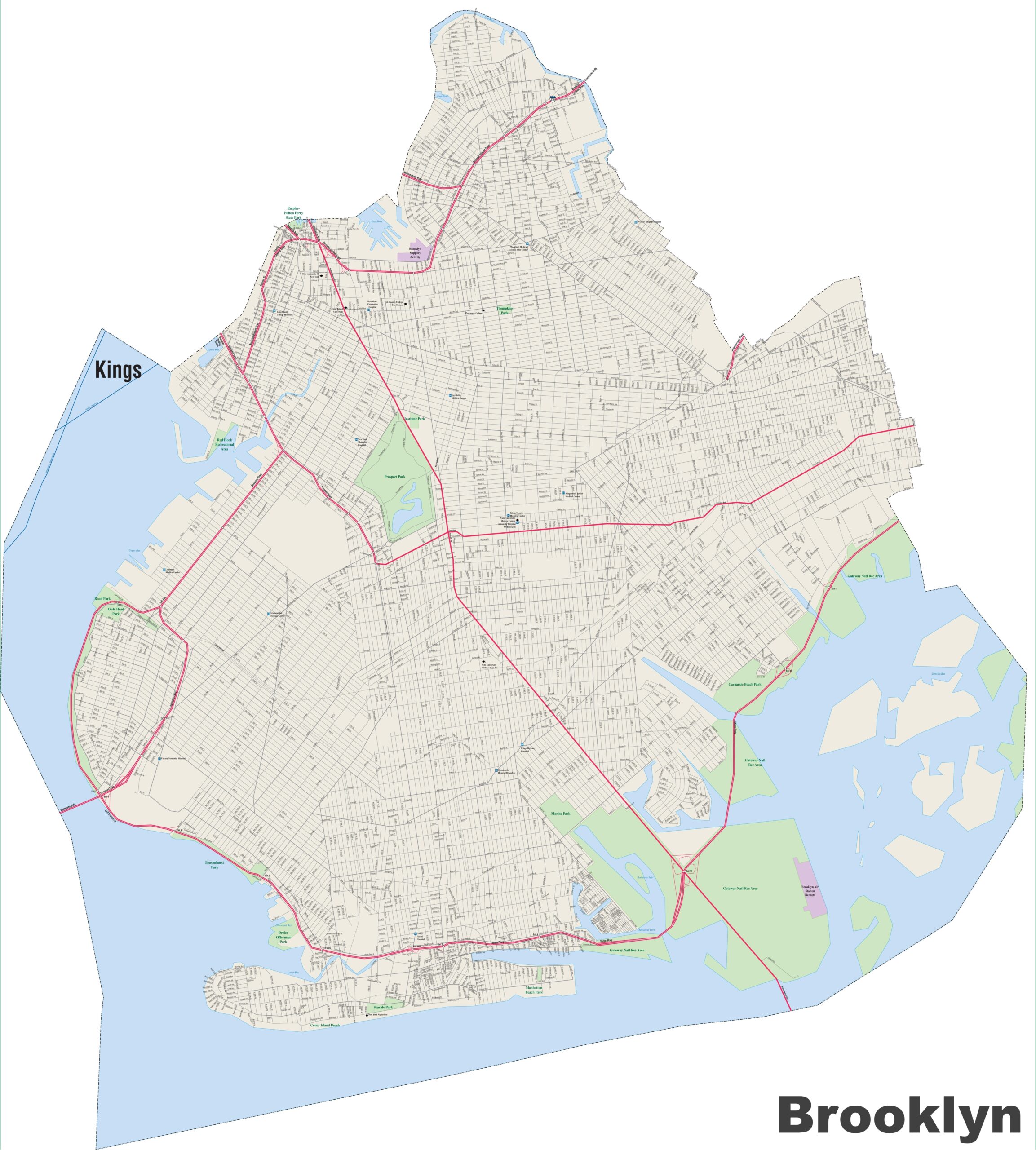 Brooklyn Street Map Ontheworldmap