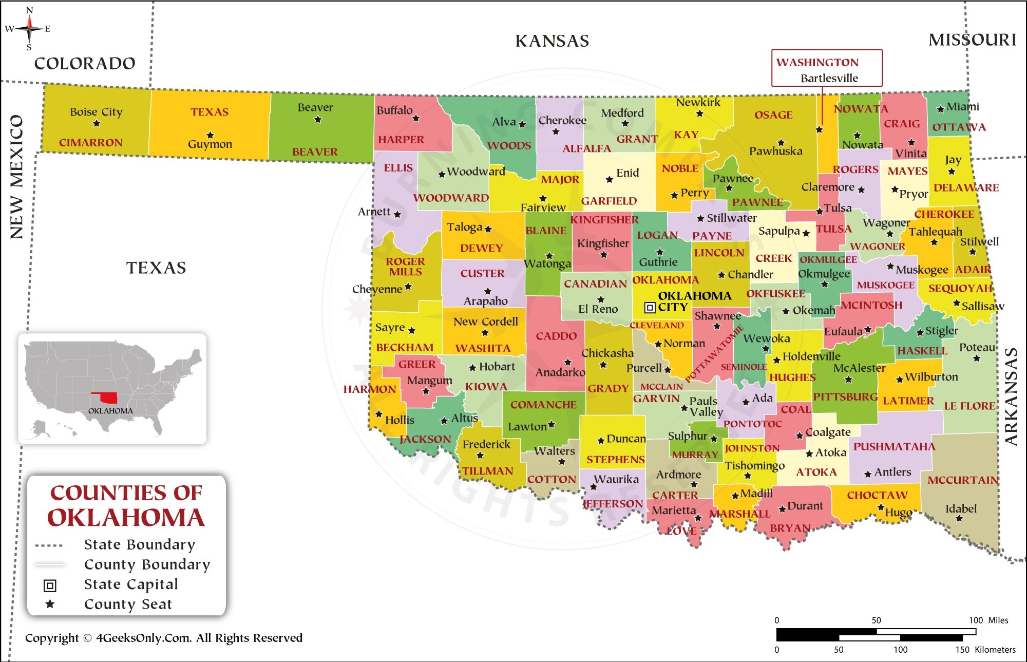 Buy Oklahoma County Map Online Purchase Oklahoma County Map