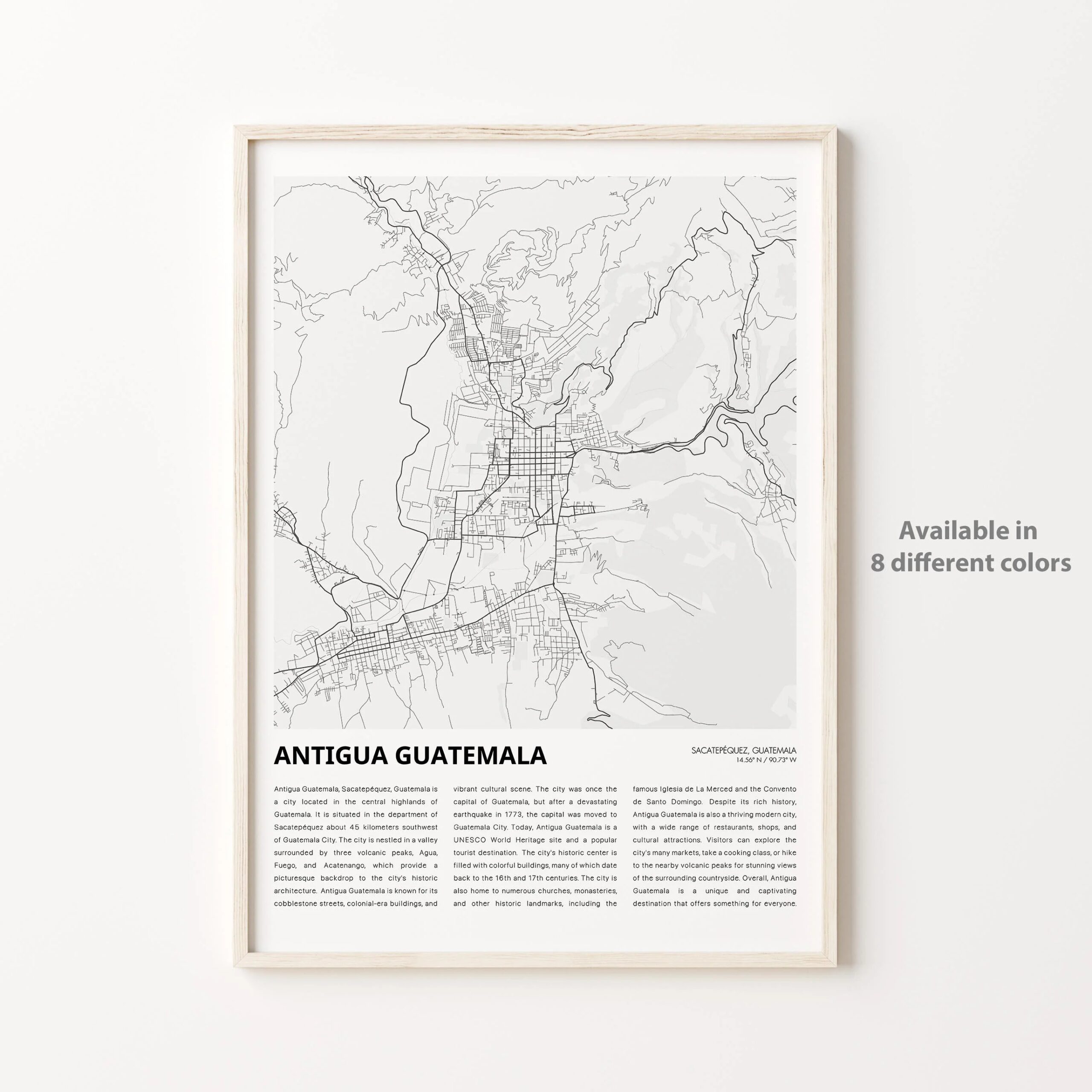 Printable Walking Map For Antigua Guatemala