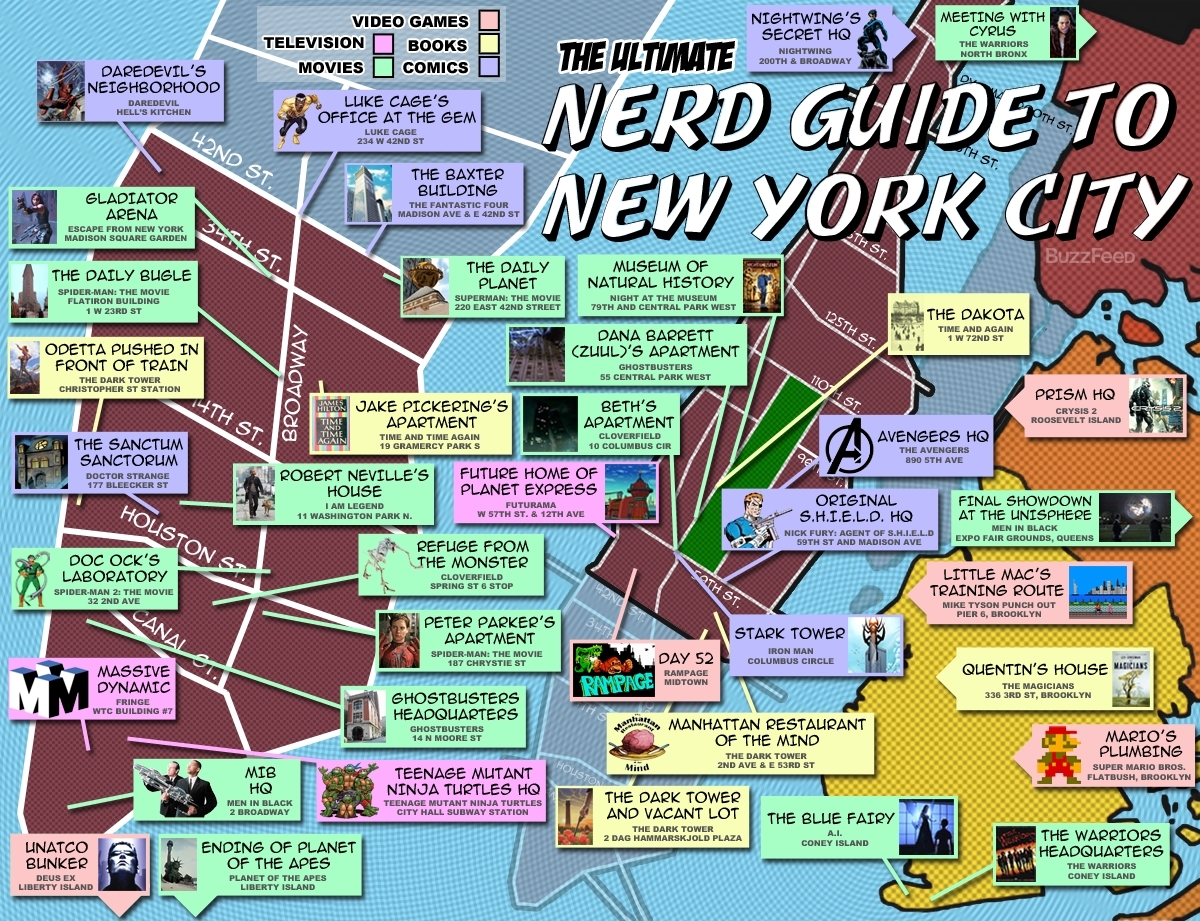 Buzzfeed Creates An Ultimate Nerd Map Of NYC Observer