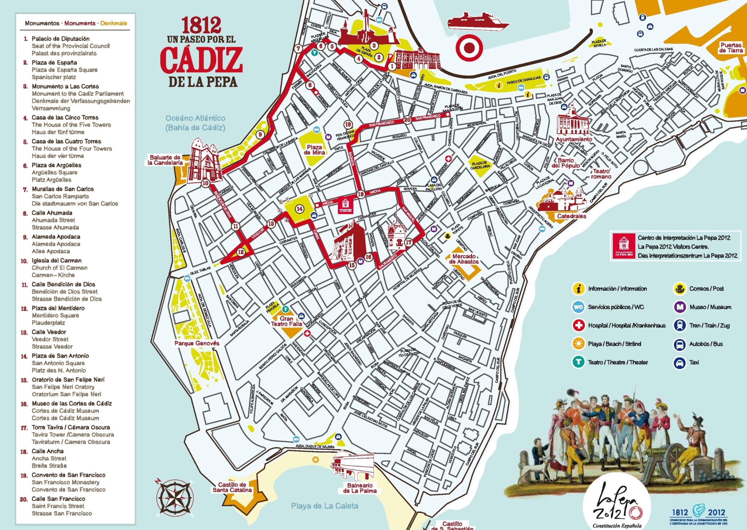 Printable Tourist Map Of Cadiz Spain