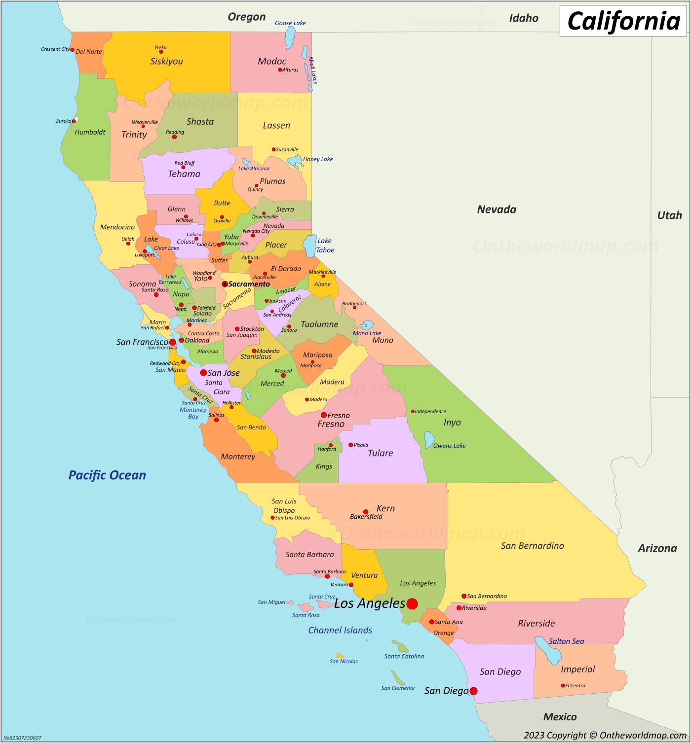 Map Of California Counties Printable Map Of California Counties Printable