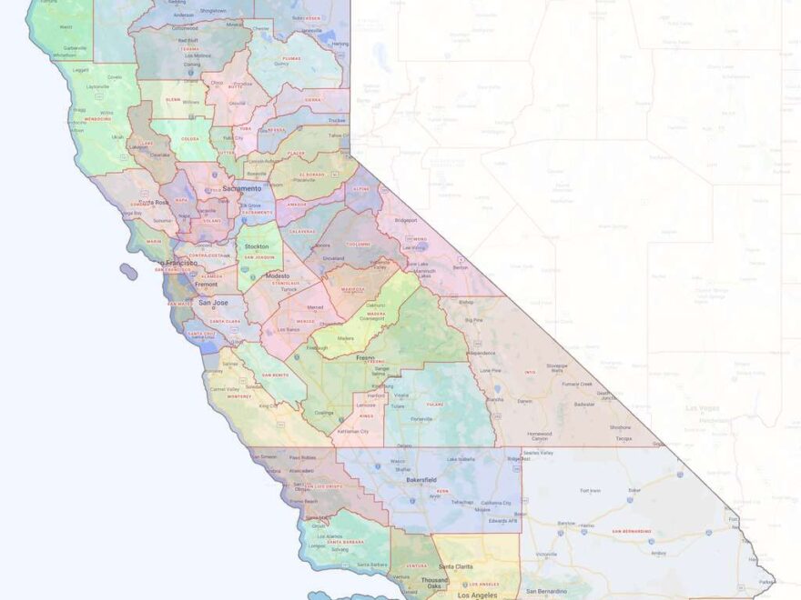 California County Map Shown On Google Maps