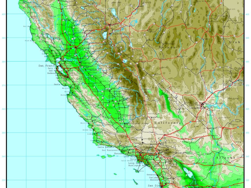 California Elevation Map