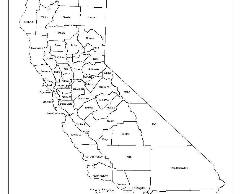 California Labeled Map