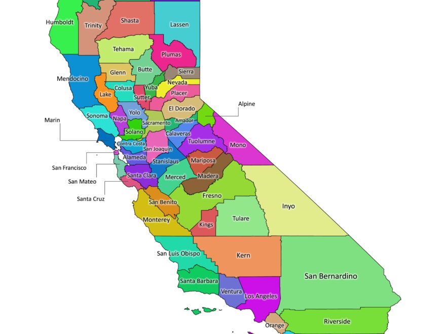 California Labeled Map Labeled Maps