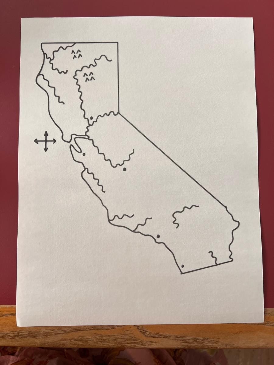 Printable Map California Kids