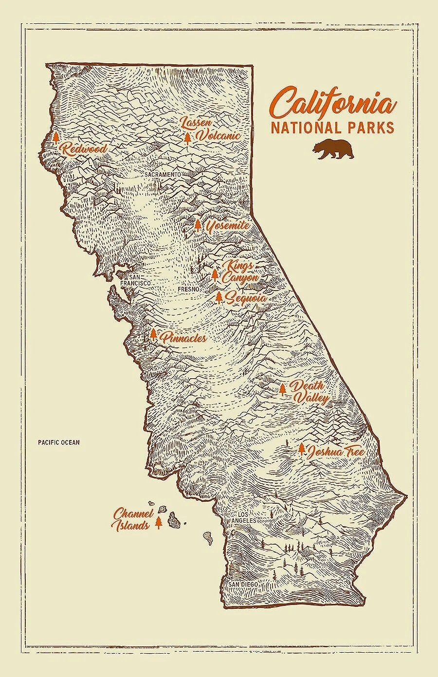 California National Parks Map Jeremy Collins