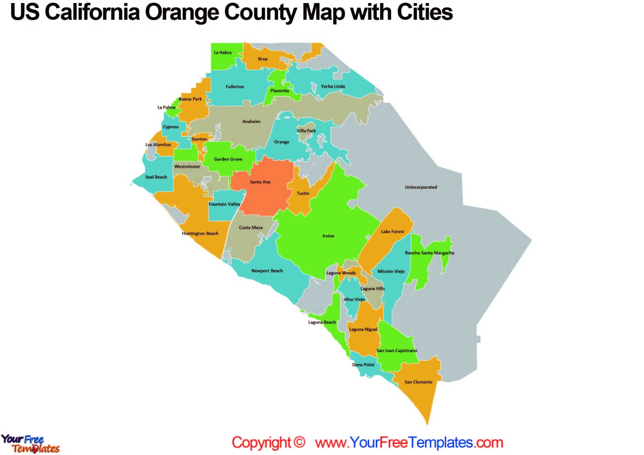 Printable Map Of Orange County Ca Printable Map Of Orange County Ca