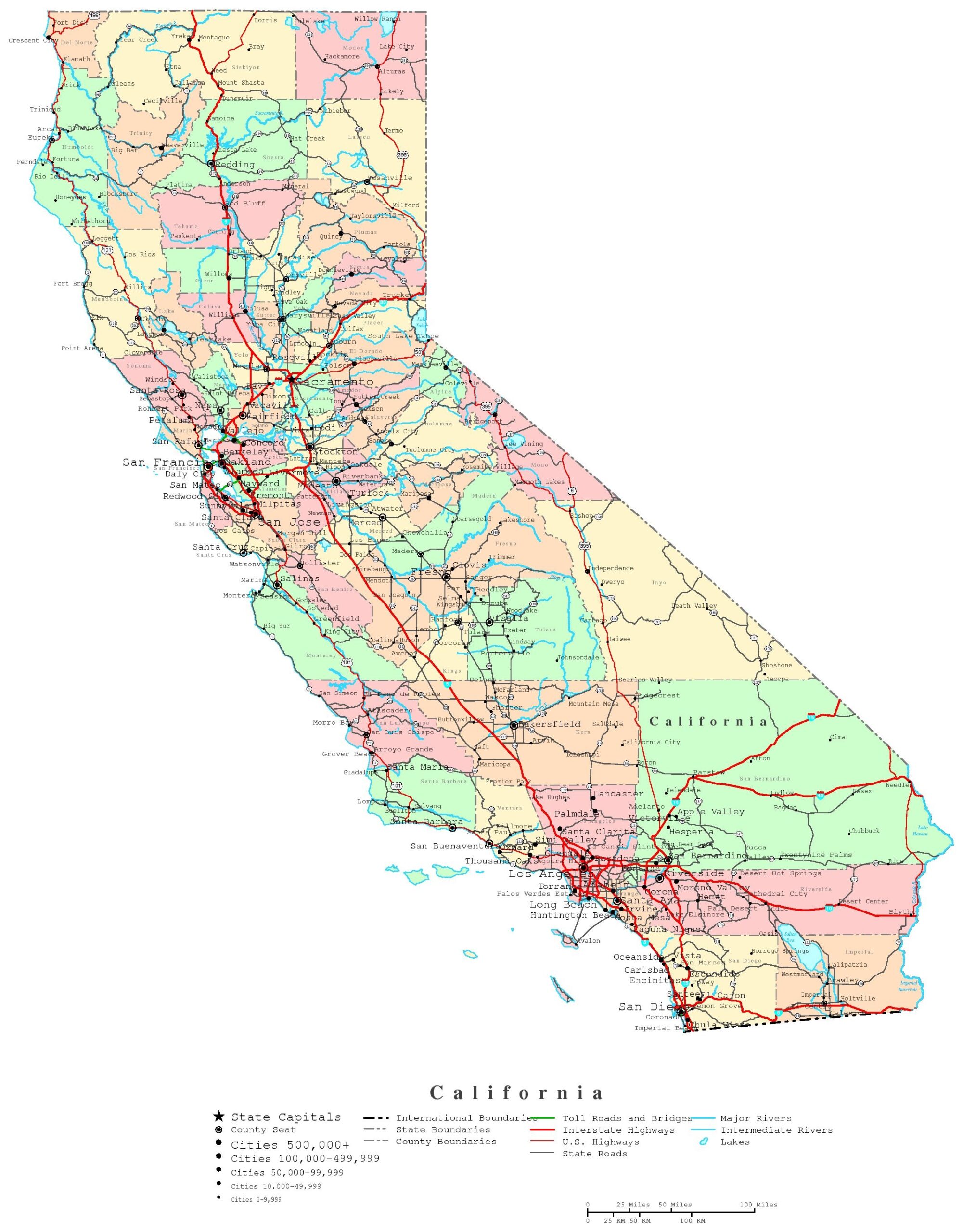 Printable California Map To Color