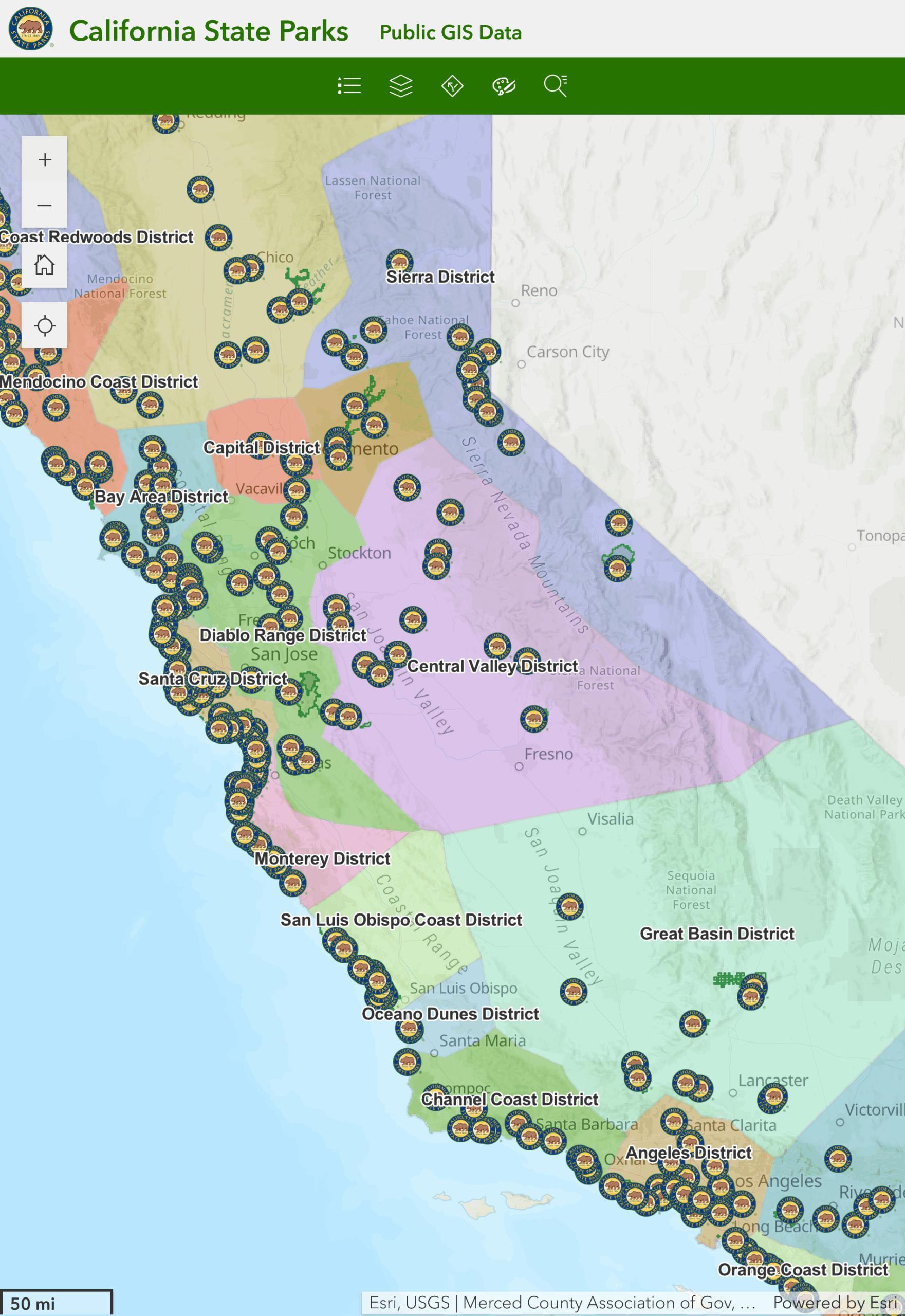 Free Printable California State Map