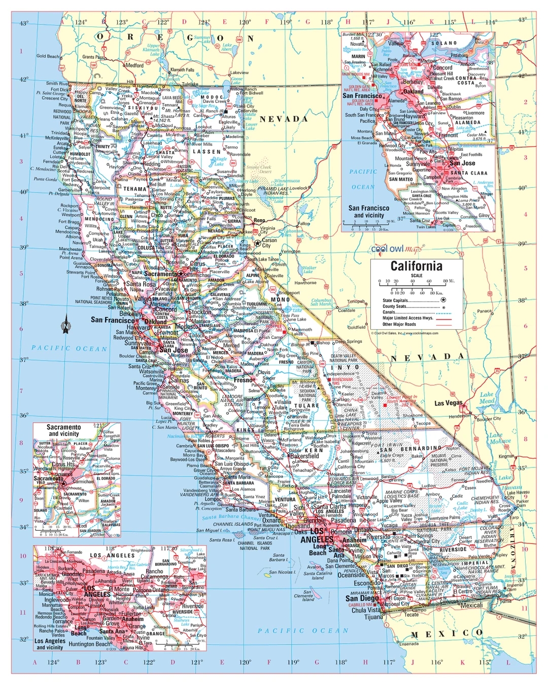 California State Wall Map Large Print Poster 24 x30 Etsy