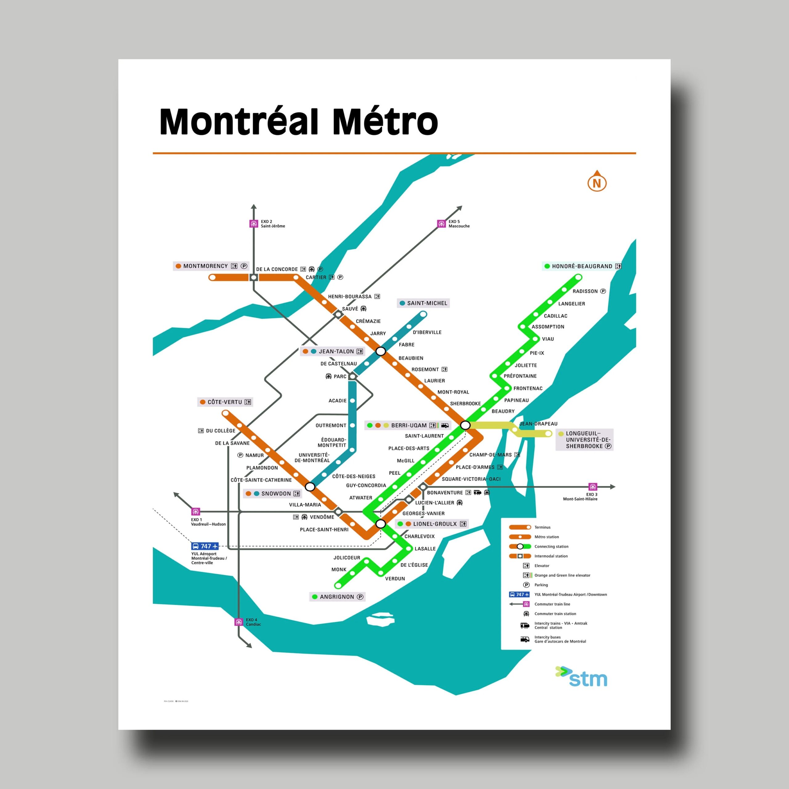 Printable Montreal Subway Map