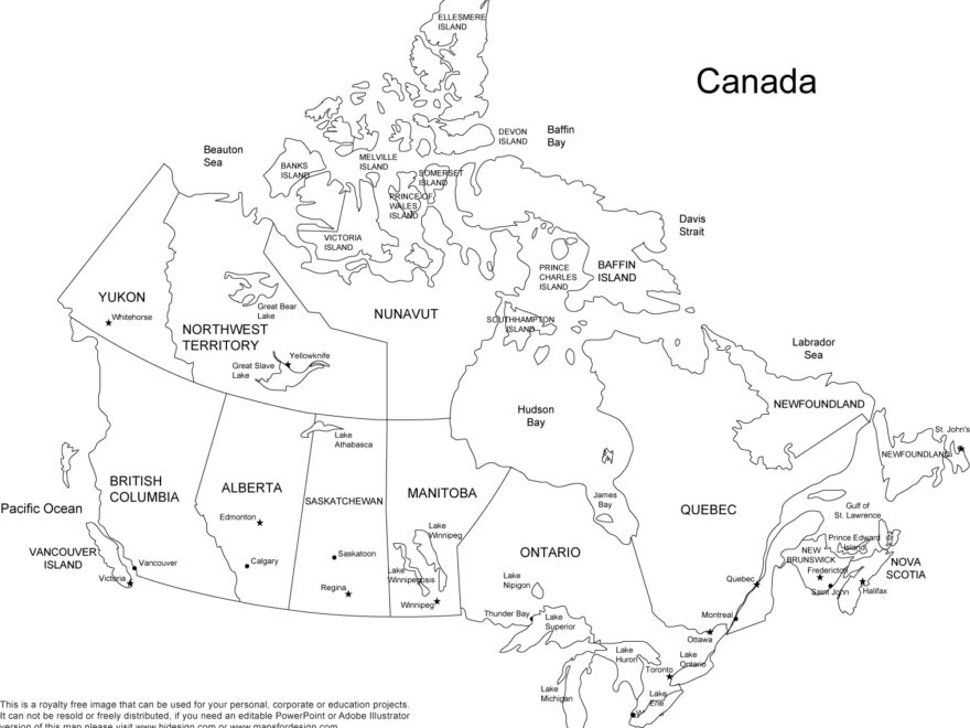 Canada Provinces And Territories Printable Maps FreeUSandWorldMaps