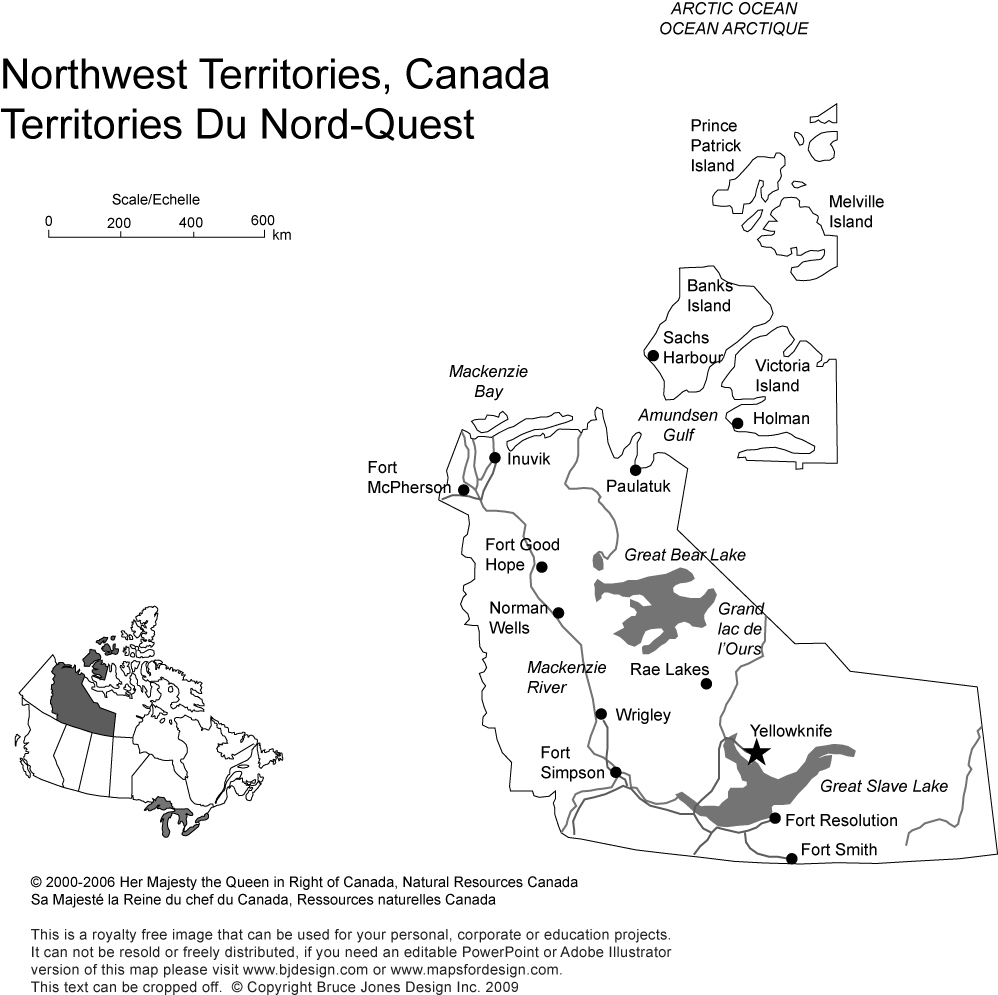 Map Of Canada Provinces And Territories Printable