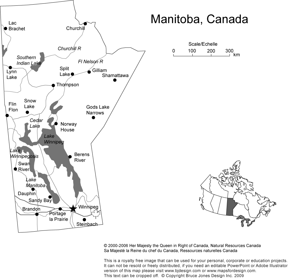 Map Of Manitoba Blank Printable Lesson Plan