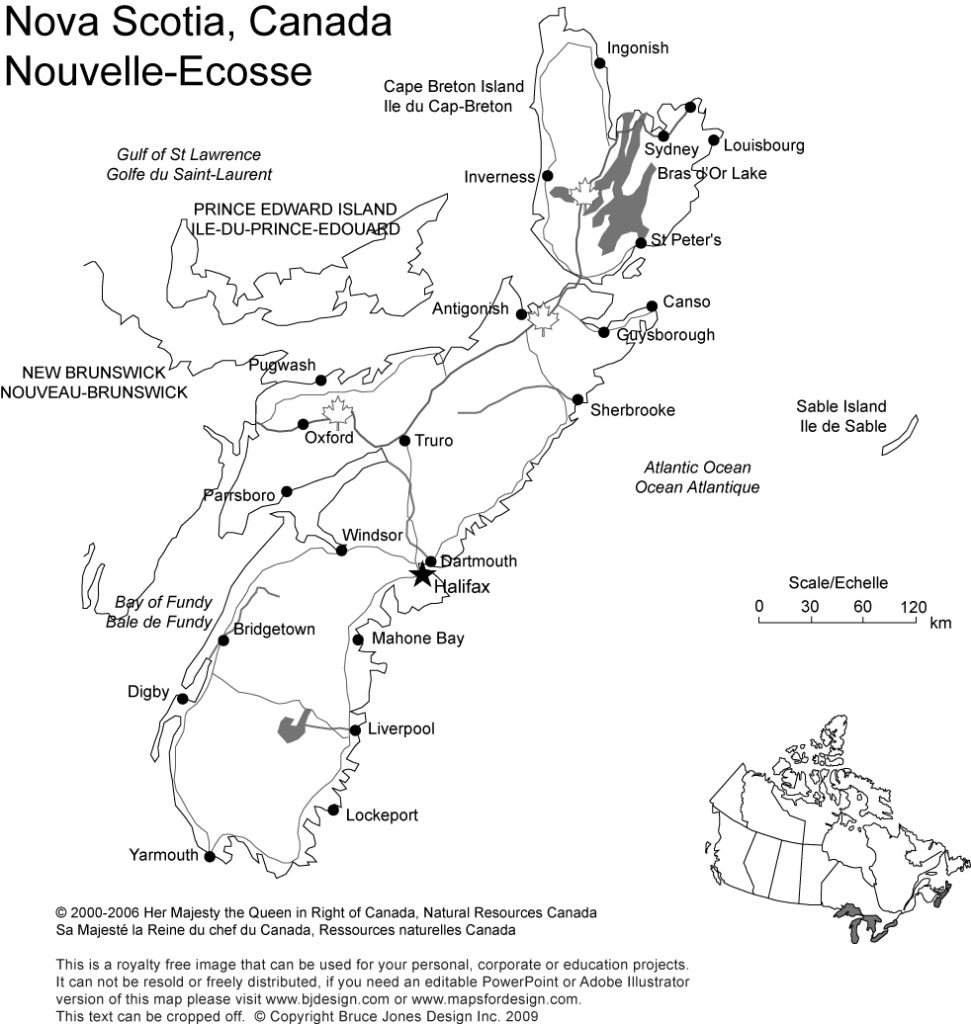 Nova Scotia Map Printable