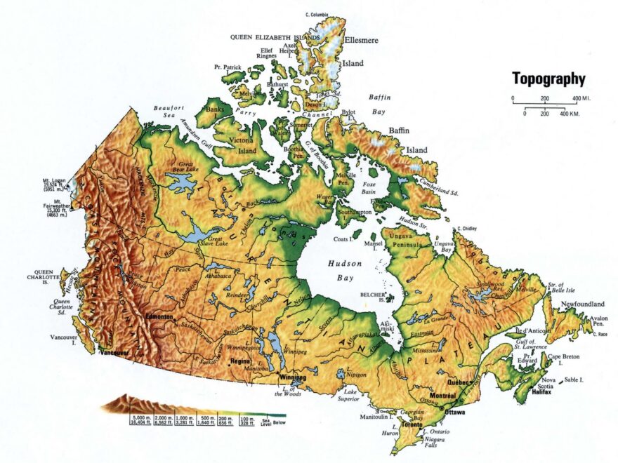 Canada Topographic Map Free Large Topo Map Of Canada