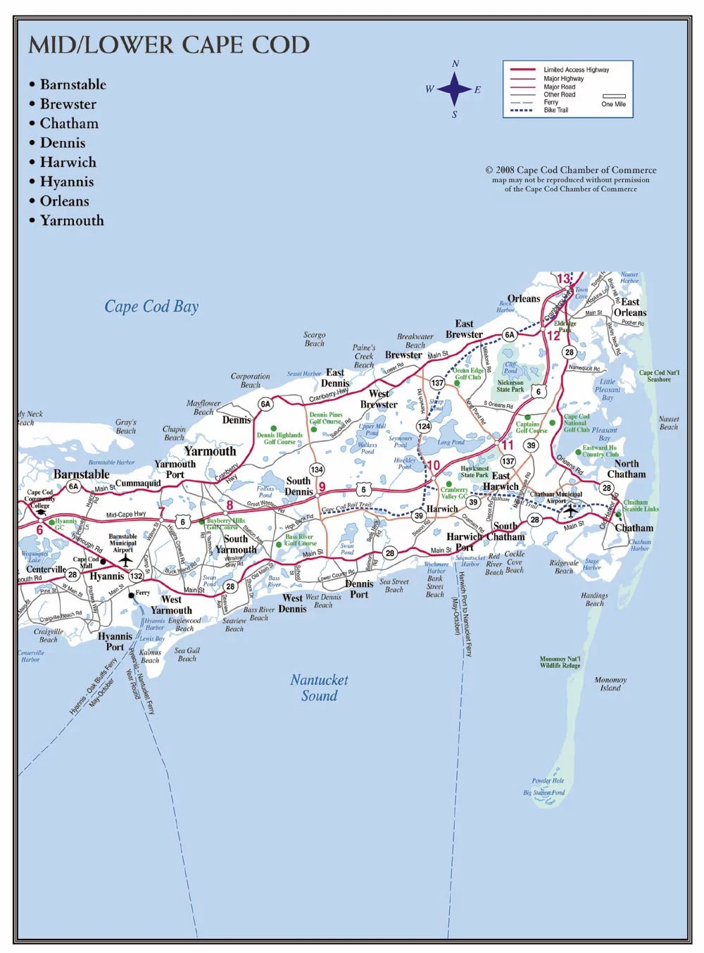Cape Cod Map With Towns Printable