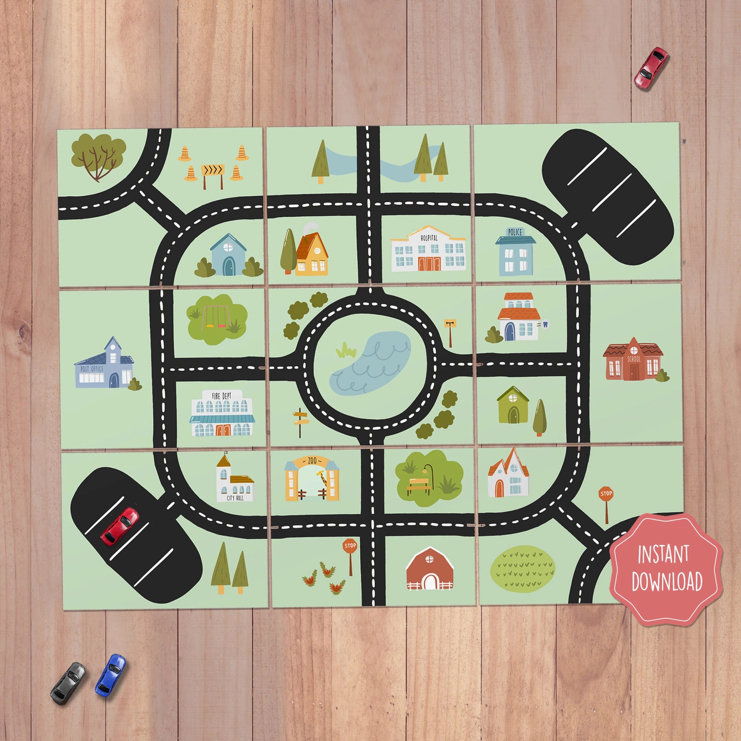 Printable Road Maps For Kids Etsy