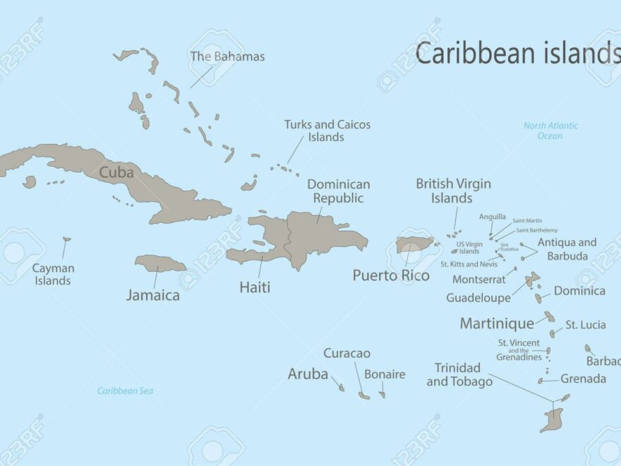 Caribbean Islands Map With Names Vector Royalty Free SVG Cliparts Vectors And Stock Illustration Image 182186433